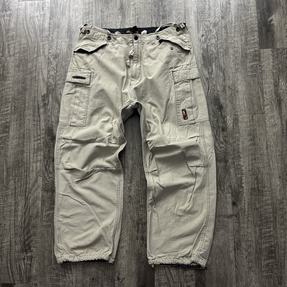 Vintage Y2K Wear First Baggy Cargo Utility Pants Khaki 36x28